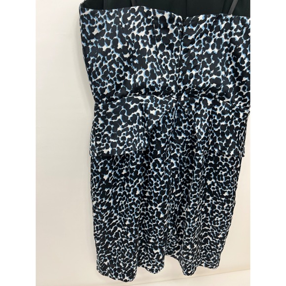 BCBGeneration Womens Size 8 Black Blue Dress Strapless Ruffle Corset - Picture 6 of 9